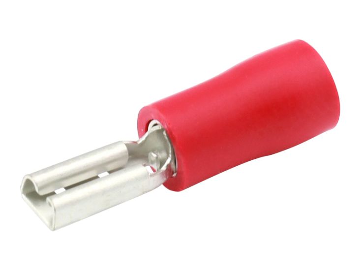 Flachsteckerhülse weiblich rot