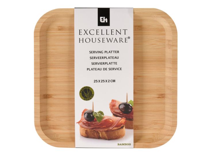 Excellent Houseware Bambus Servierplatte