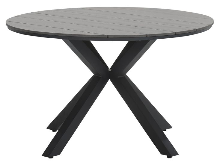 Outdoor Feelings Edson Carbon Black Grey Teak Ø 122 cm Gartentisch