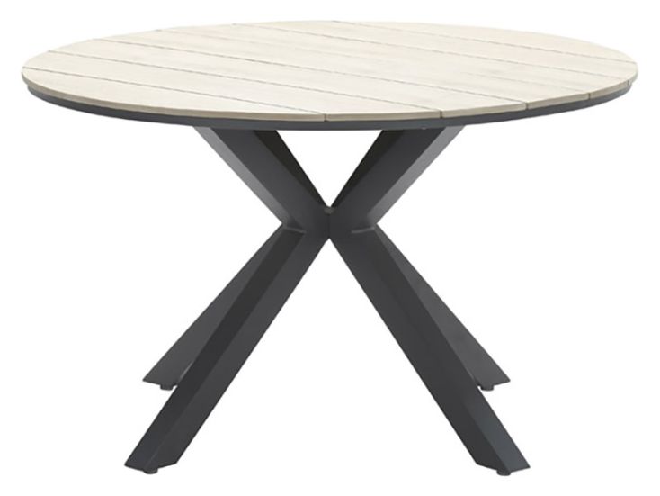 Outdoor Feelings Edson Carbon black light teak Ø 122 cm Gartentisch