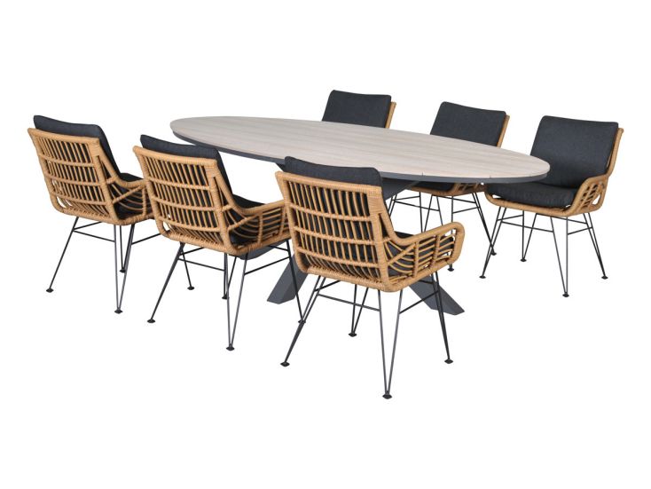 Outdoor Feelings Sainz Edson 220 light teak Diningset Outdoor Feelings Sainz Edson 220 light teak Diningset