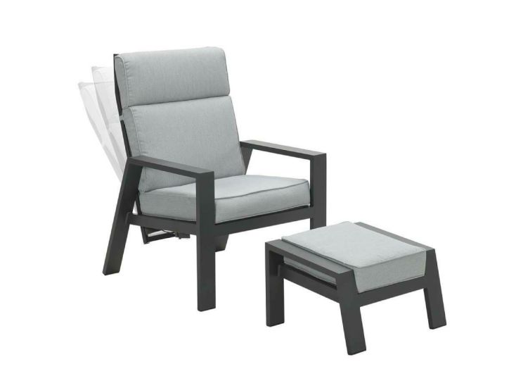 Garden Impressions Max Loungesessel mit Beinauflage - Light Grey