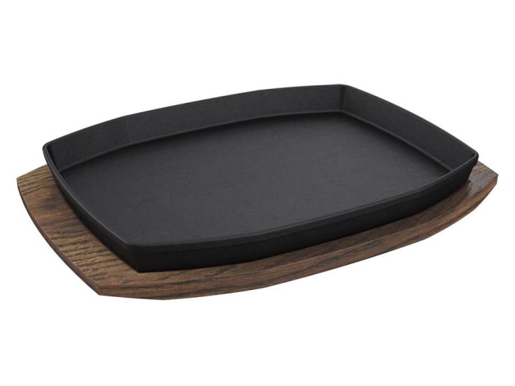 The Bastard Cast Iron Sizzling M/L Kochplatte mit Untersetzer