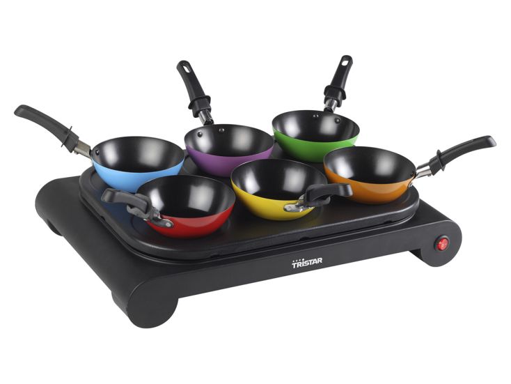 Tristar Wok-Set bunte Pfännchen
