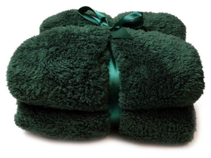 Unique Living Teddy Decke - Dark Green