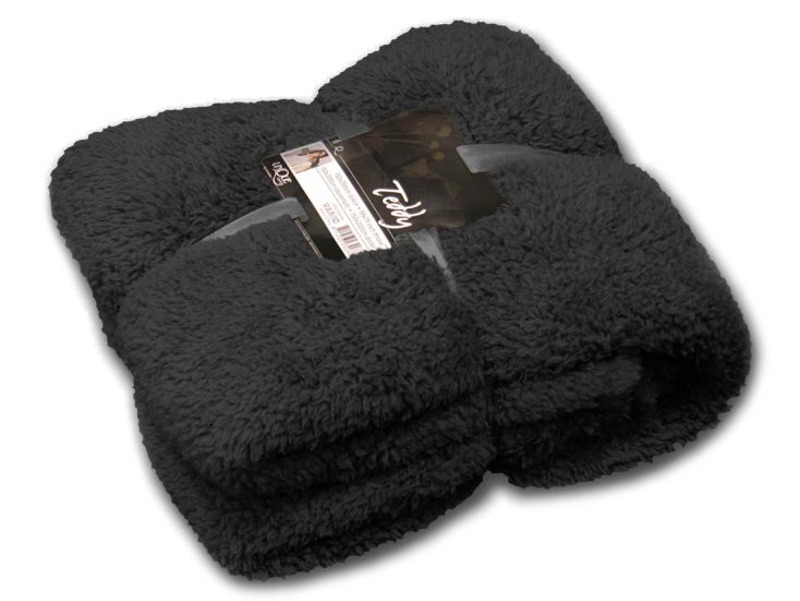 Unique Living Teddy Decke - Black