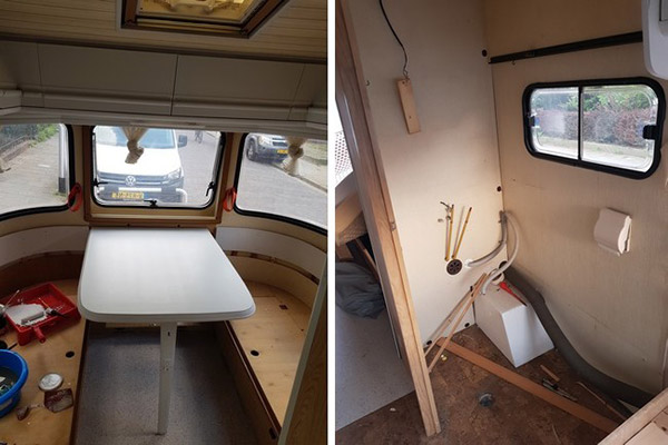 Ein Blick in den Wohnwagen von Jolijn und Mischa
