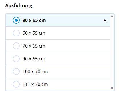 maße auswahl Obelink Eclipse Kombirollo
