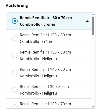 maße auswahl remis remiflair I Kombirollo